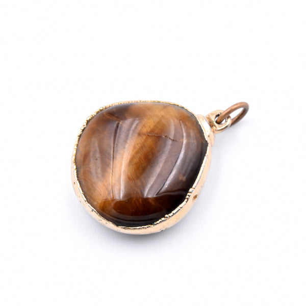 14k Yellow Gold Tiger's Eye Pendant