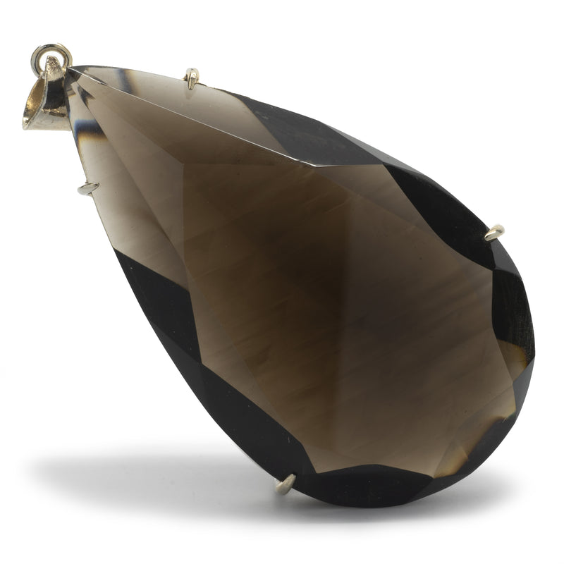 10 Karat White Gold Smoky Topaz Pendant