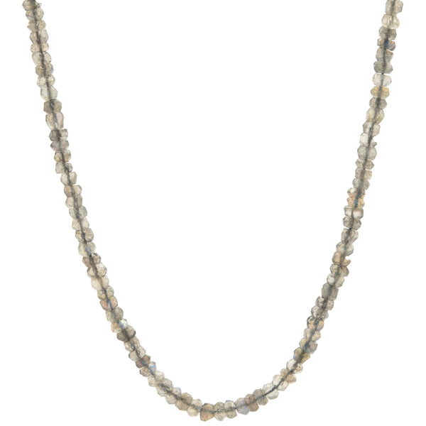 14 Karat Yellow Gold Labradorite Beaded Necklace