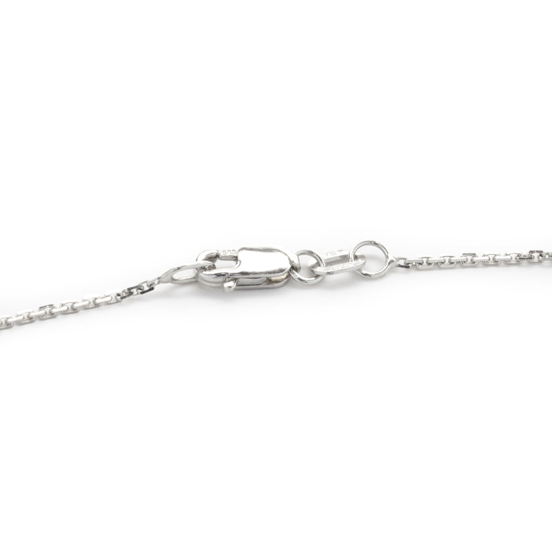 14 Karat White Gold Blue Topaz and Diamond XOXO LOVE Necklace