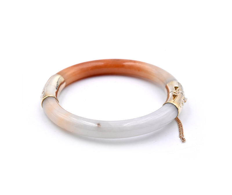 Jade Curved Link Bracelet (14K) – Popular J
