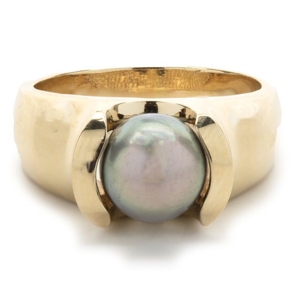 18k Yellow Gold Tahitian Pearl Ring
