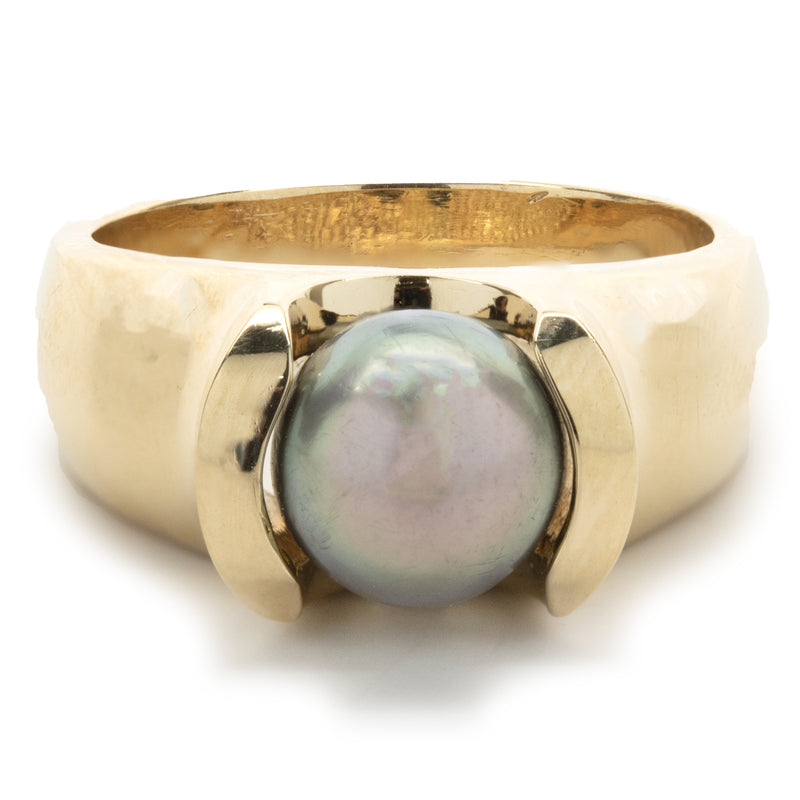 18k Yellow Gold Tahitian Pearl Ring