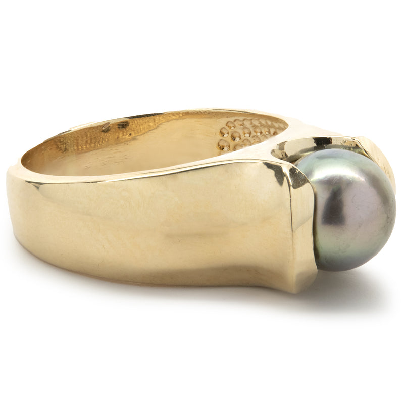 18k Yellow Gold Tahitian Pearl Ring