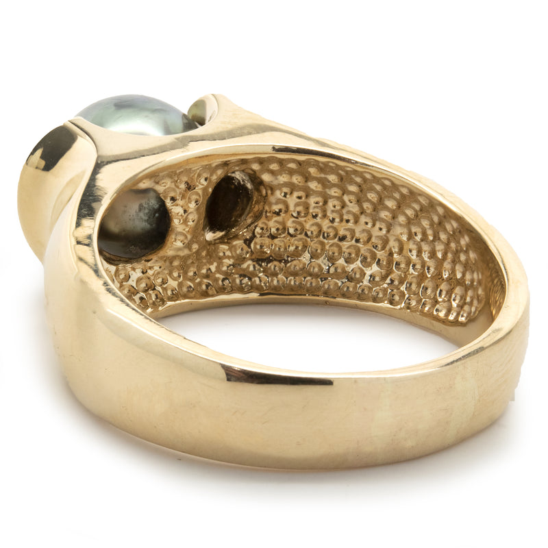 18k Yellow Gold Tahitian Pearl Ring