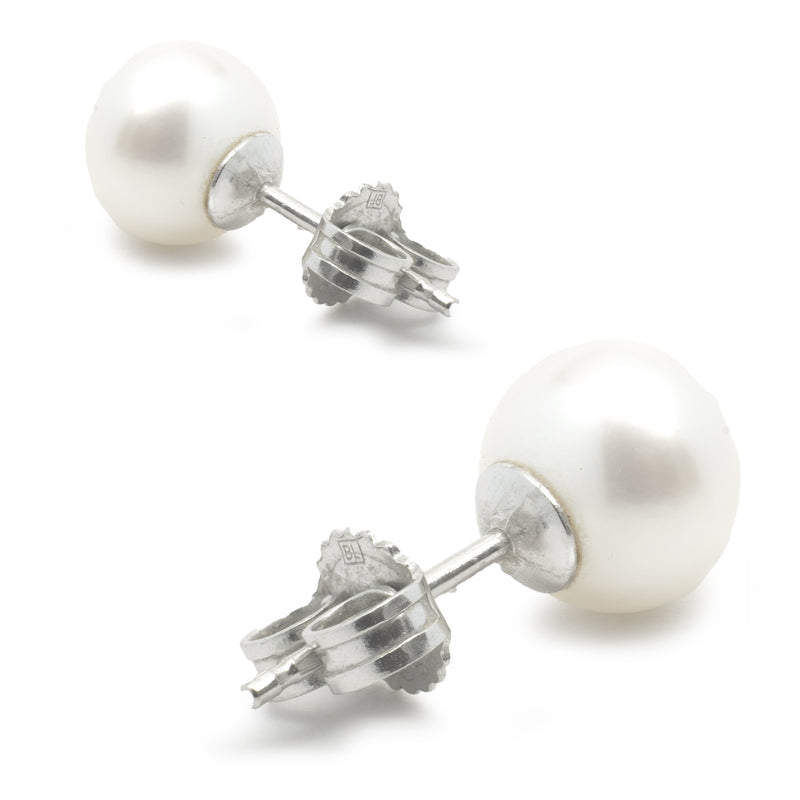 14 Karat White Gold Freshwater Cultured Pearl Earrings