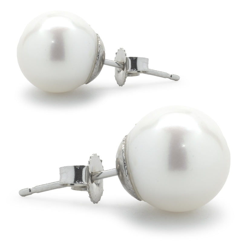 14 Karat White Gold Cultured Freshwater Pearl Studs