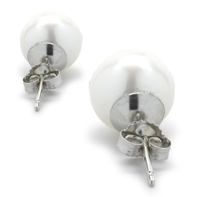 14 Karat White Gold Cultured Freshwater Pearl Studs
