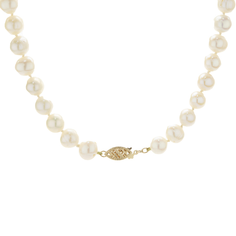 14 Karat Yellow Gold Freshwater Baroque Pearl Necklace