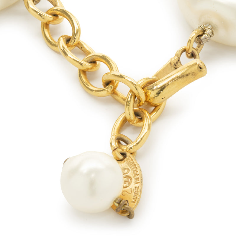Chanel Pancake Pearl Necklace with Pearl Lariat