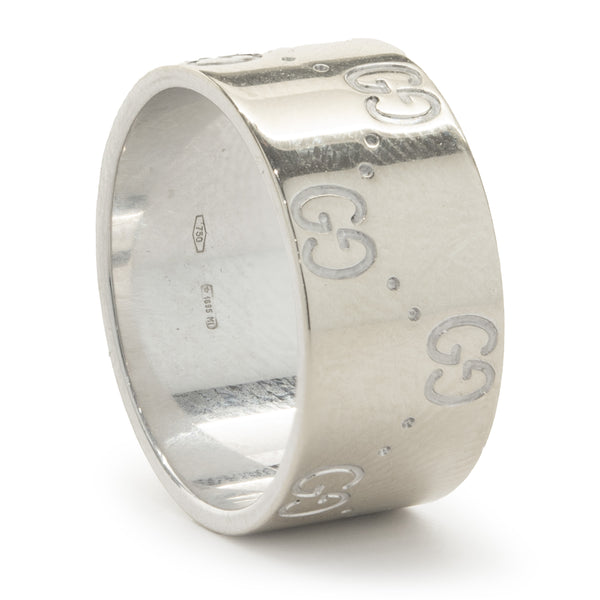 18 Karat White Gold GG Band