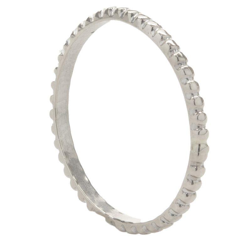 14 Karat White Gold Beaded Band