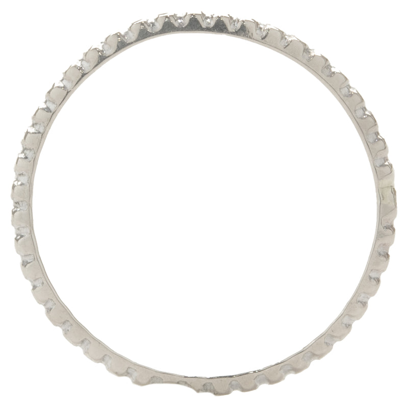 14 Karat White Gold Beaded Band