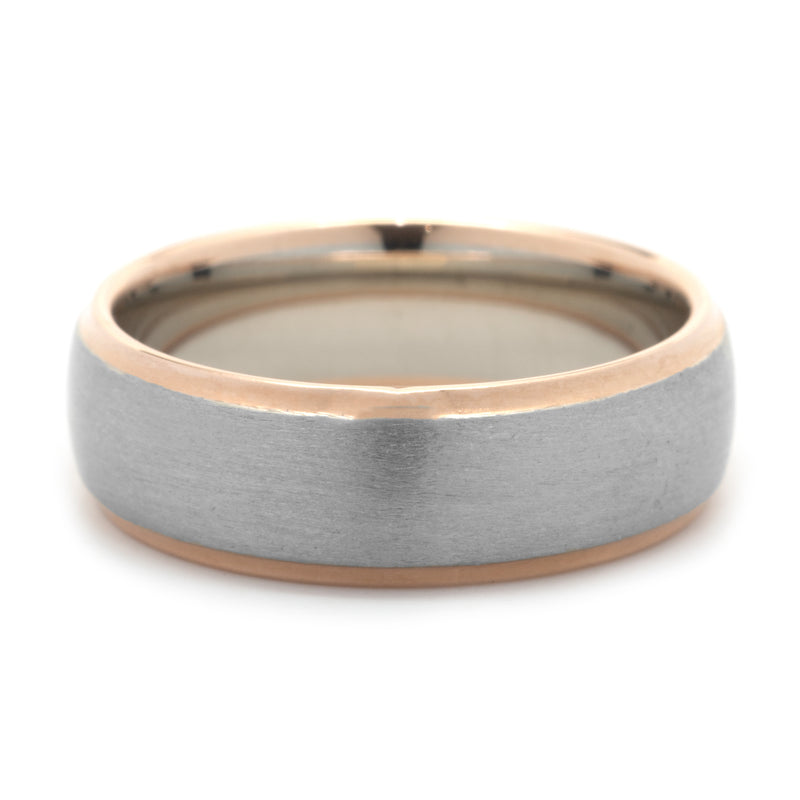 Palladium and 18 Karat White and Rose Gold 6MM Band