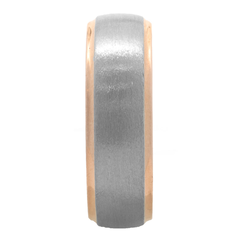Palladium and 18 Karat White and Rose Gold 6MM Band