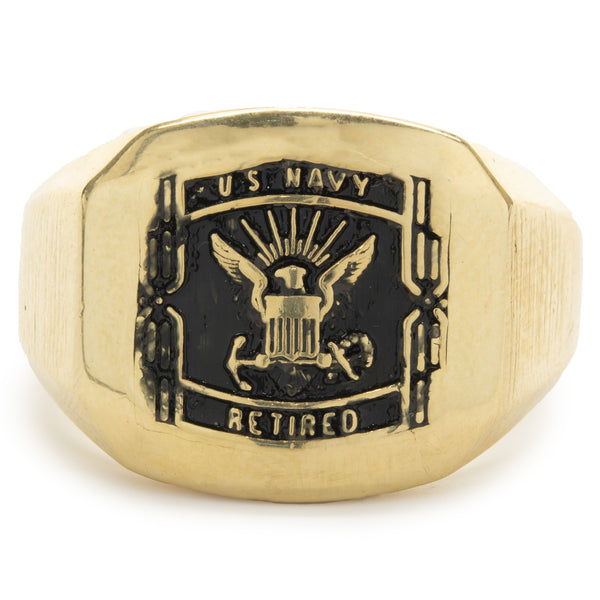 18 Karat Yellow Gold Retired U.S. Navy Signet Ring