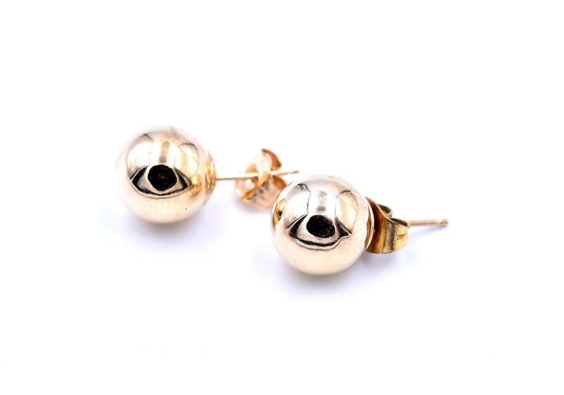 14k Yellow Gold Ball Stud Earrings
