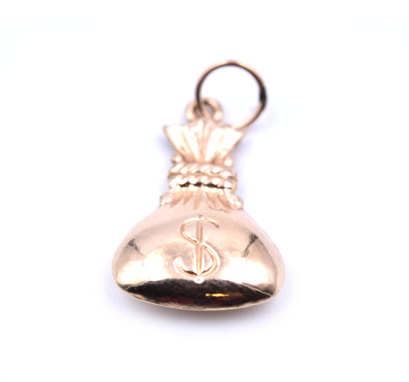 Money Bag Charm 14k Yellow Gold