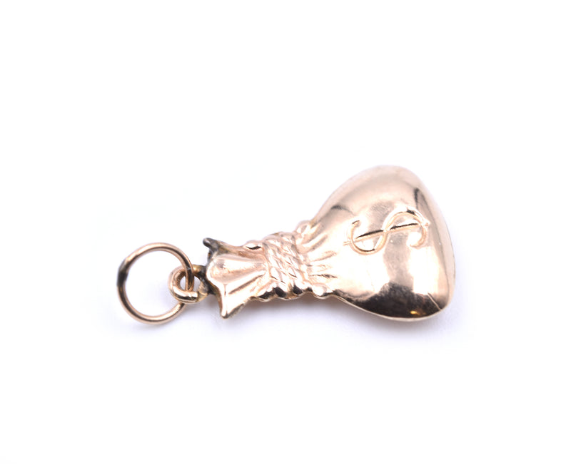 Money Bag Charm 14k Yellow Gold