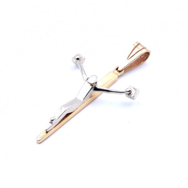14k Two Tone Cross/Crucifix Pendant