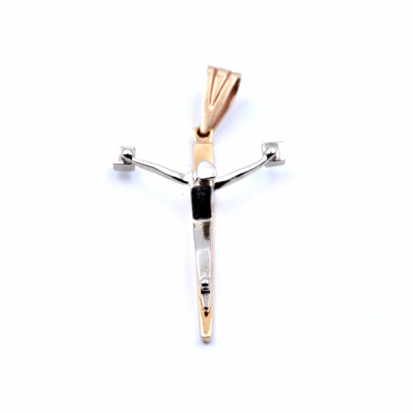 14k Two Tone Cross/Crucifix Pendant
