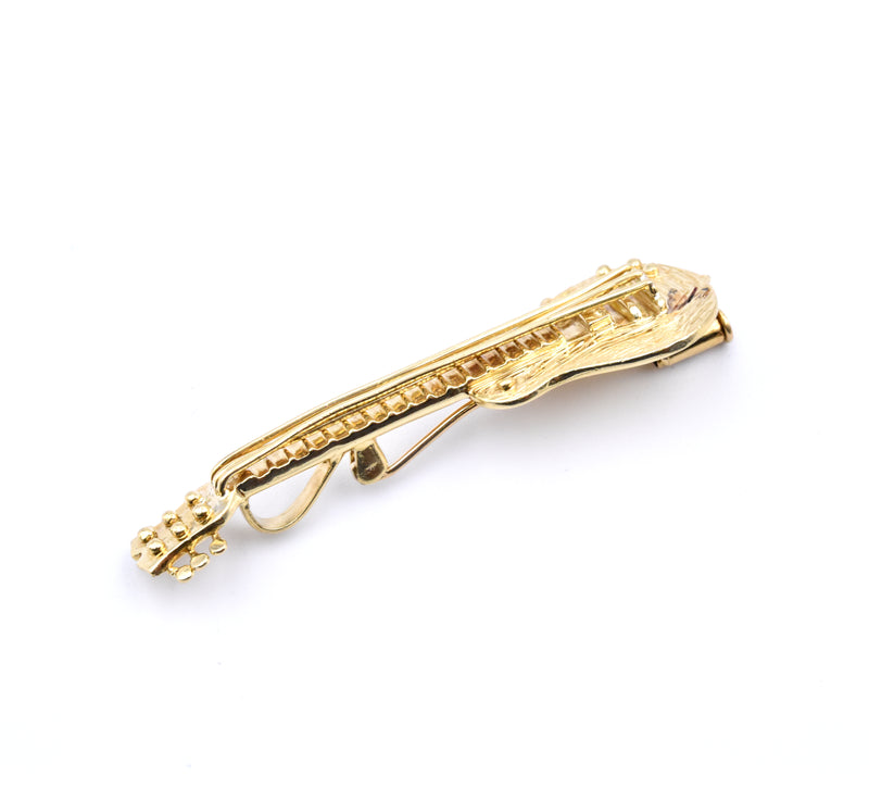 18 Karat Yellow Gold Guitar Pin / Pendant