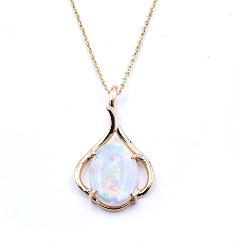 Platinum Australian Rainbow Opal 5.17ct and Diamond Pendant – Rodriguez and  Sons Estate Jewelers