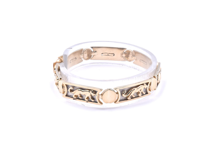 14 Karat Yellow Gold Panther Link Bracelet