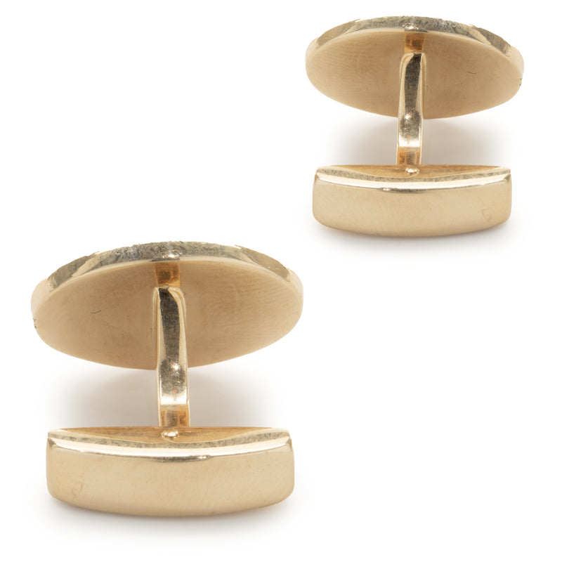 14 Karat Yellow Gold Crest Cufflinks