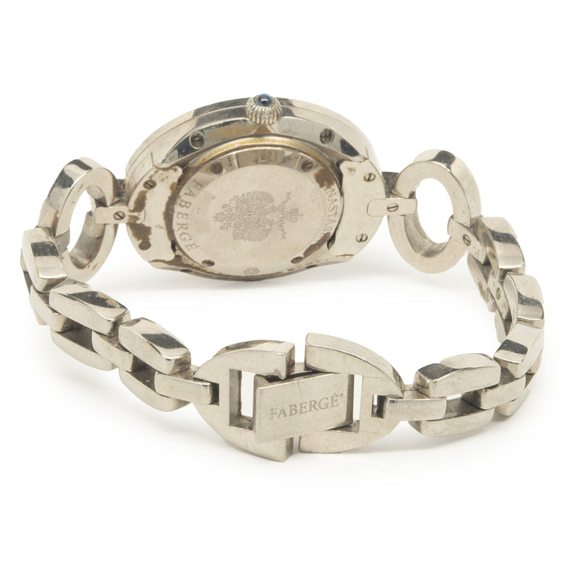 Faberge 18 Karat White Gold Diamond and Mother of Pearl Anastasia Dress