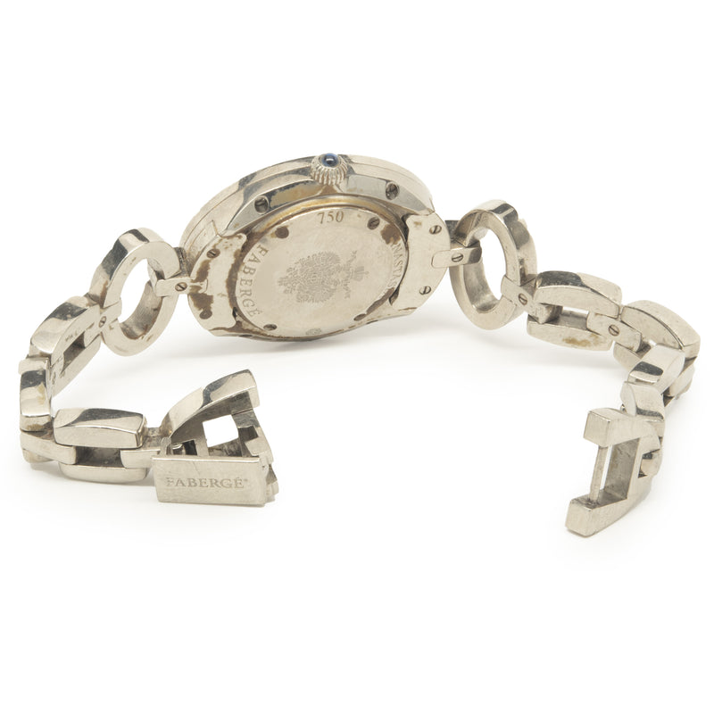 Faberge 18 Karat White Gold Diamond and Mother of Pearl Anastasia Dress