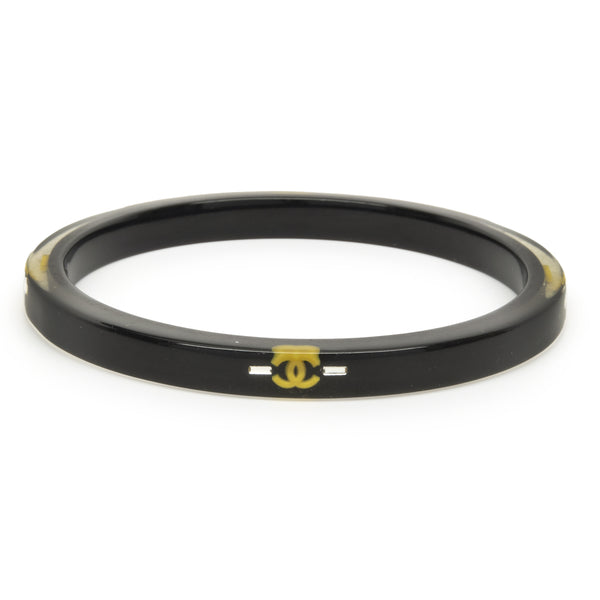 Chanel CC Black Resin Bangle Bracelet – The Estate Watch And