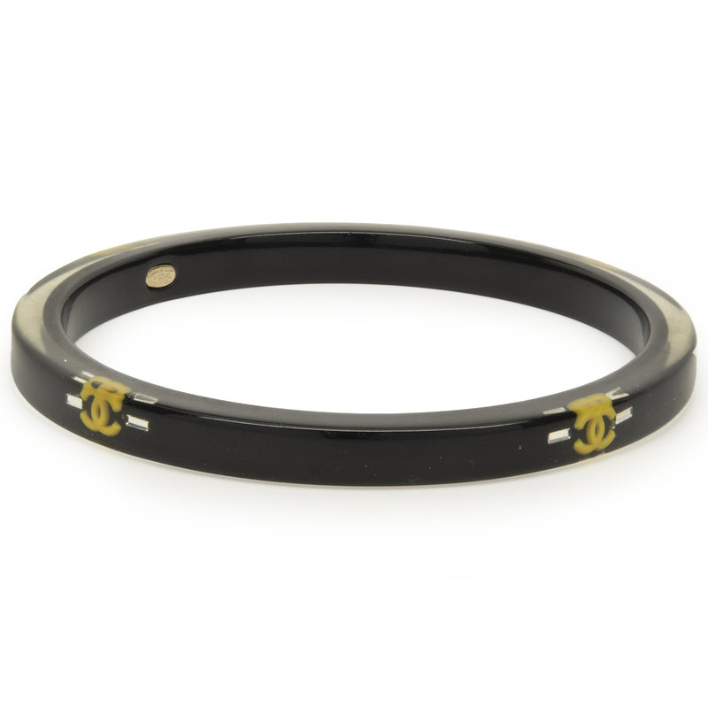 Chanel CC Black Resin Bangle Bracelet – The Estate Watch And