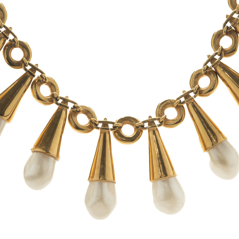 Chanel Ornate Costume Pearl Collar Necklace