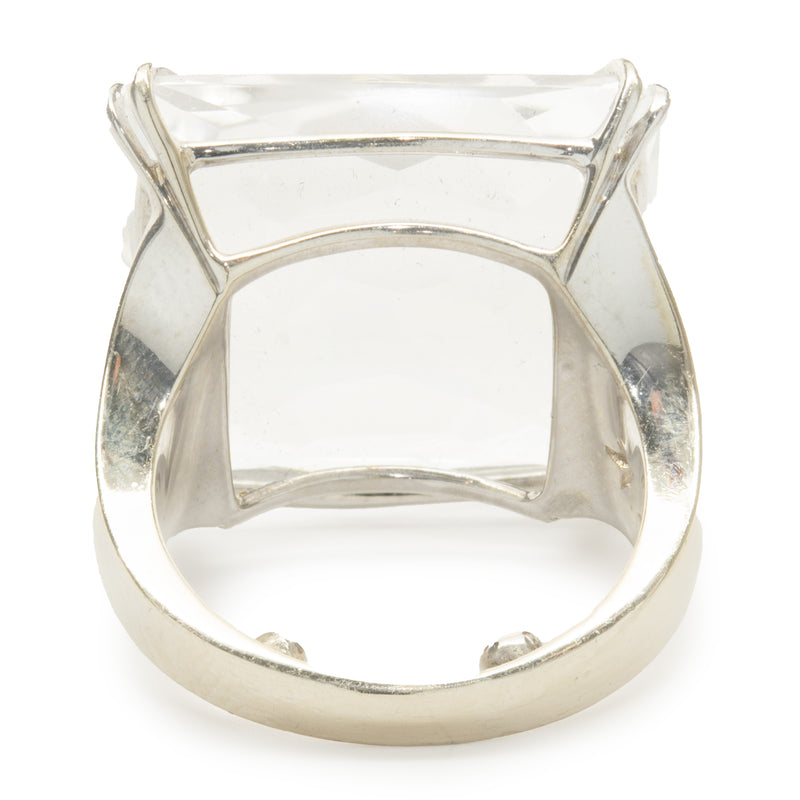 Sterling Silver Princess Cut Crystal Ring