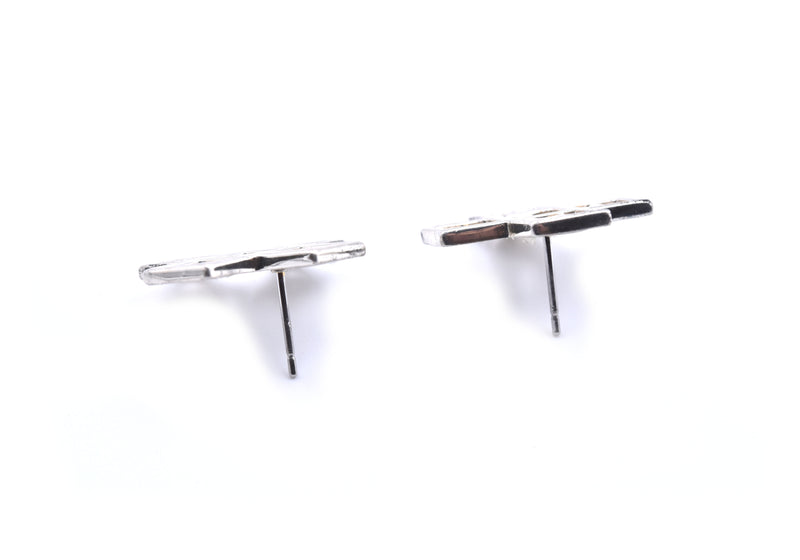Sterling Silver Cross Earrings Signed "Sergio Bustamante"