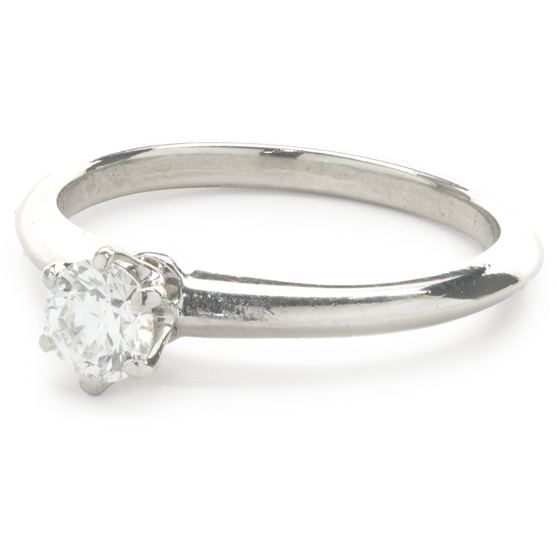 Tiffany & Co. Platinum Round Brilliant Cut Diamond Solitaire Ring