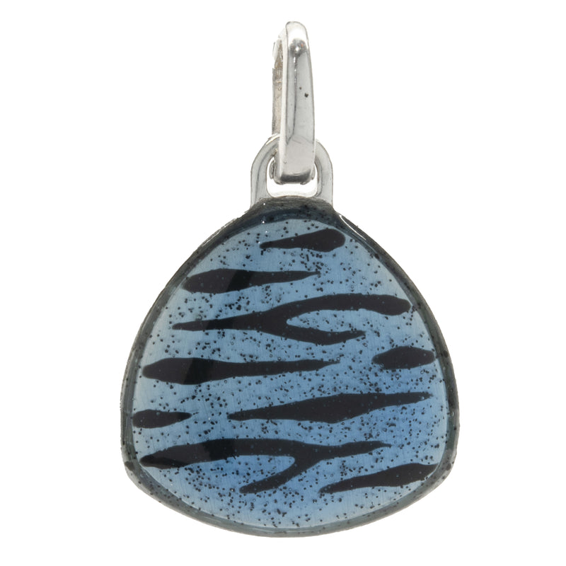 Soho Sterling Silver Turquoise Resin and Diamond Triangle Drop Pendant