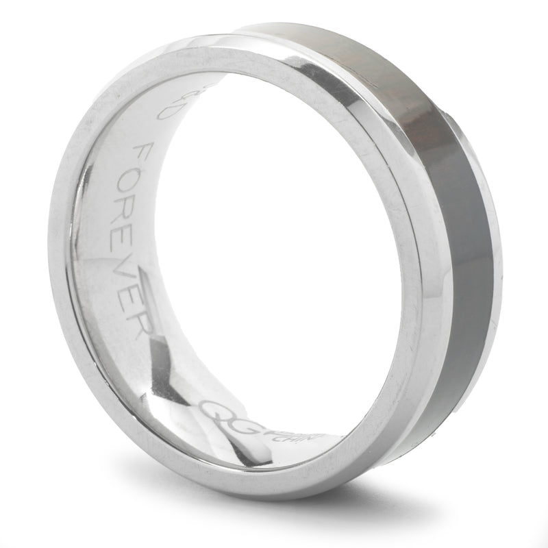 Stainless Steel 8MM Wood Inlay Band