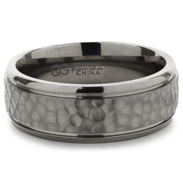 Titanium 8MM Band with Hammered Finish