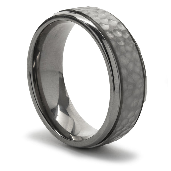 Titanium 8MM Band with Hammered Finish
