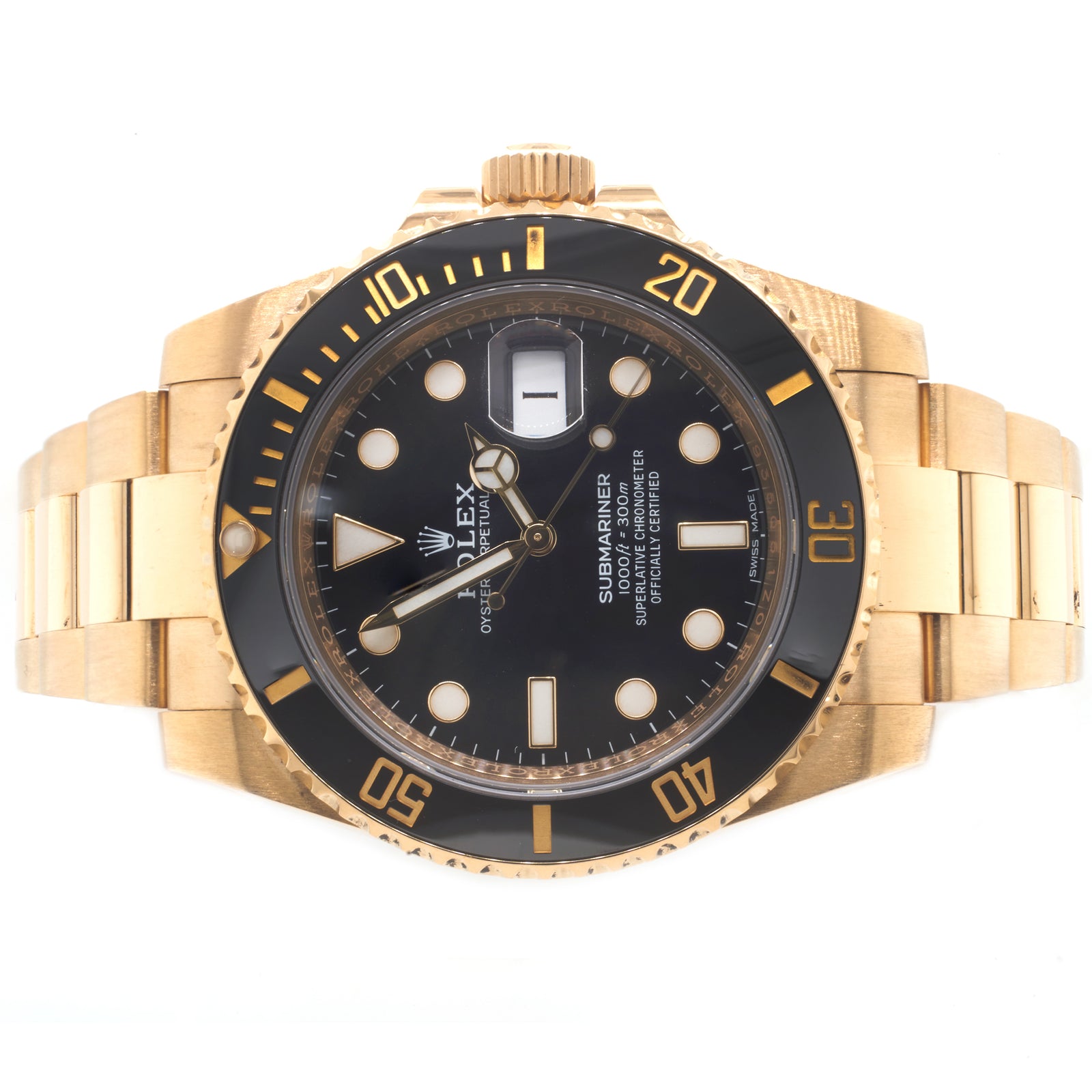 【中古】 ROLEX 万年筆 ブラック本体 ゴールド キャップ Rolex 18 Karat Yellow Gold Submariner Black/Black – The Estate