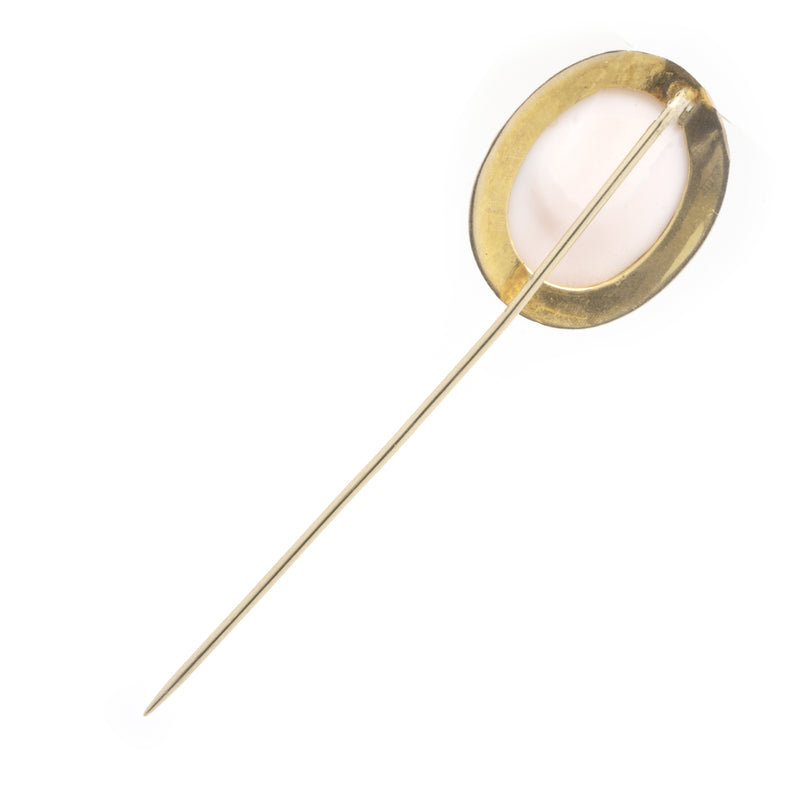Vintage 10 Karat Yellow Gold Cameo Stick Pin
