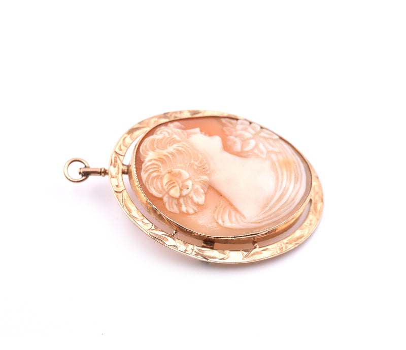 10k Yellow Gold Cameo Pin