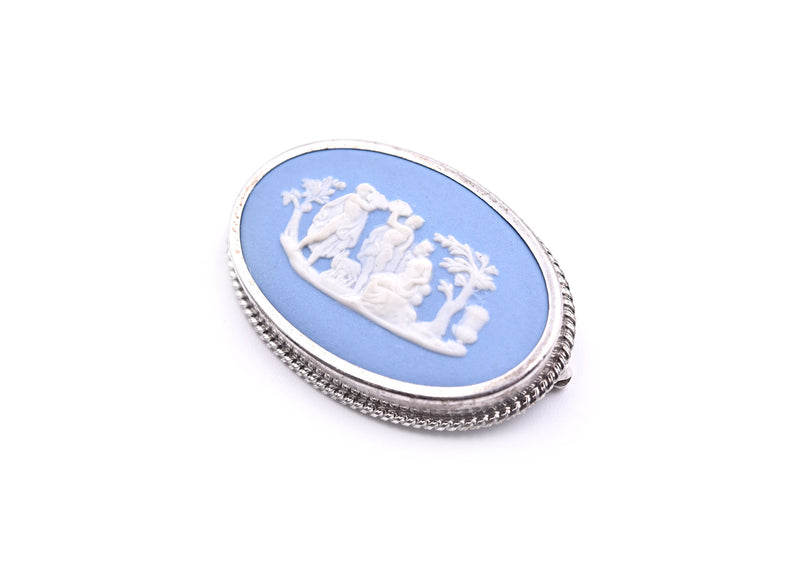 Sterling Silver Vintage Wedgewood Cameo Pin