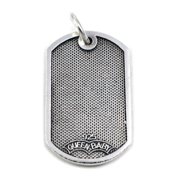 Queen Baby Sterling Silver Baby Dog Tag Cross Pendant